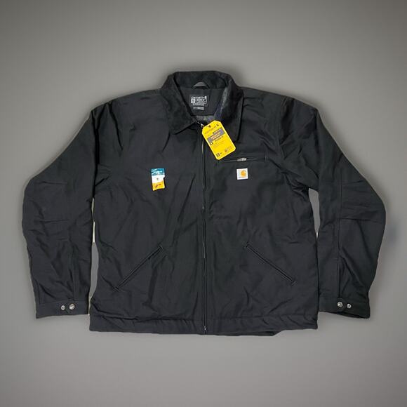 Carhartt Duck Blanket Lined Relaxed Fit Detroit Jacket Black XLT NWT USA MADE - Picture 1 of 8